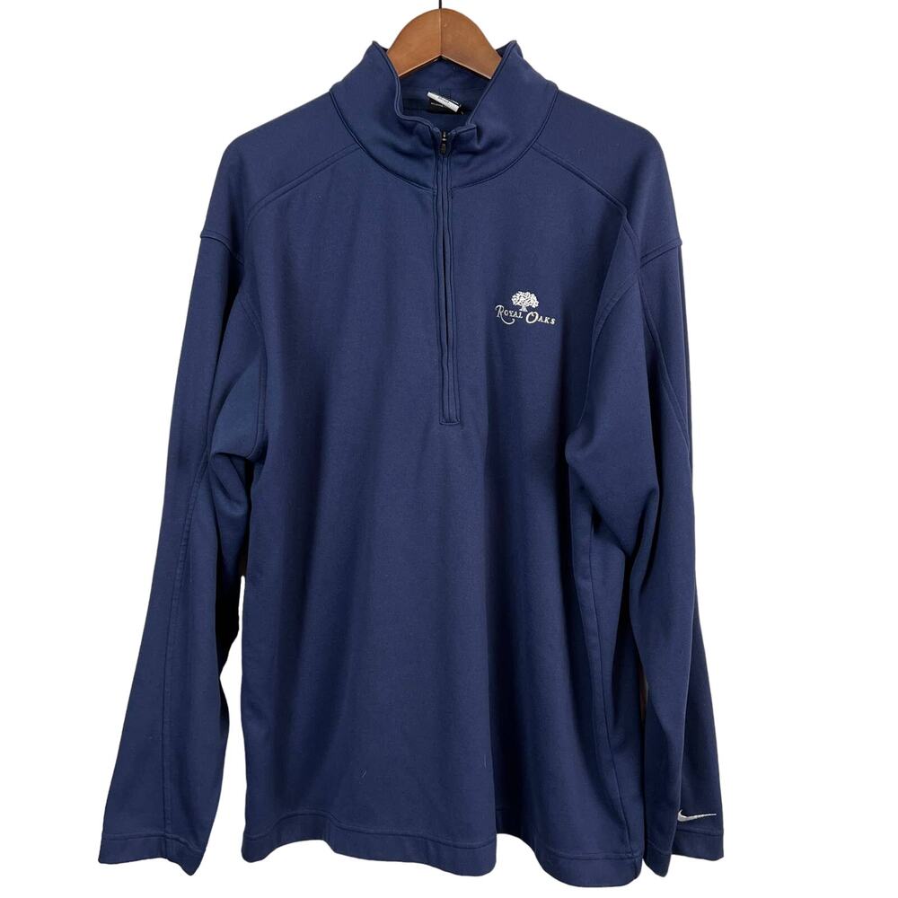 Nike x Royal Oaks CC Dri Fit Half Zip Pullover Navy Golf Long Sleeve - XXL